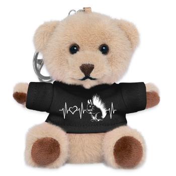 Eichhörnchen Puls Liebe Waldtiere Herz Symbol icon - Teddy Schlüsselanhänger - Schwarz - Vorne
