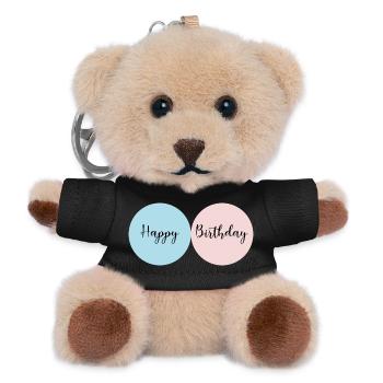 ALLES GUTE ZUM GEBURTSTAG. ALLES GUTE ZUM GEBURTSTAG. JAHRESTAG. - Teddy Schlüsselanhänger - Schwarz - Vorne
