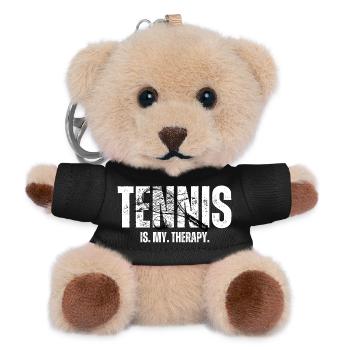 Tee audacieuse de thérapie au tennis - Porte-clés ourson - noir - Devant