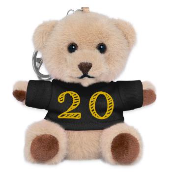 20. 20 JAHRE. 20-JÄHRIGES JUBILÄUM. 20-JÄHRIGES JUBILÄUM. - Teddy Schlüsselanhänger - Schwarz - Vorne