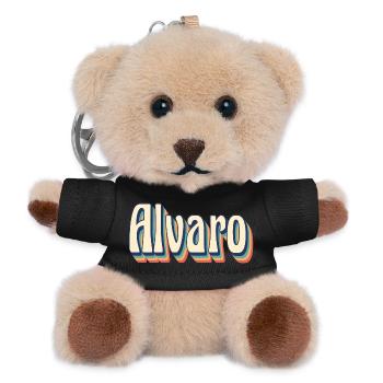 Alvaro retro t-shirt vintage t-shirt gift idea - Teddy Keyring - black - Front
