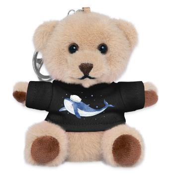 blue whale fish in the ocean with sailor hat - Teddy Keyring - black - Front