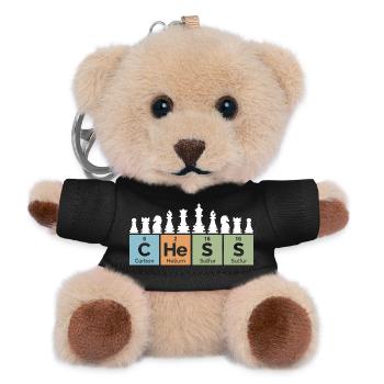 tableau périodique d’échecs rétro dictons cool vintage - Porte-clés ourson - noir - Devant