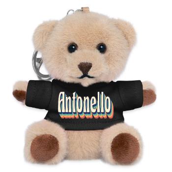 Antonello retro vintage t-shirt t-shirt gift - Teddy Keyring - black - Front
