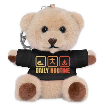 Routine quotidienne de yoga - Porte-clés ourson - noir - Devant