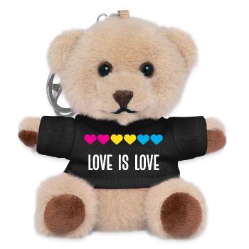 LGBT Pride Month - Love is Love (Pansexual) - Teddy Keyring - black - Front