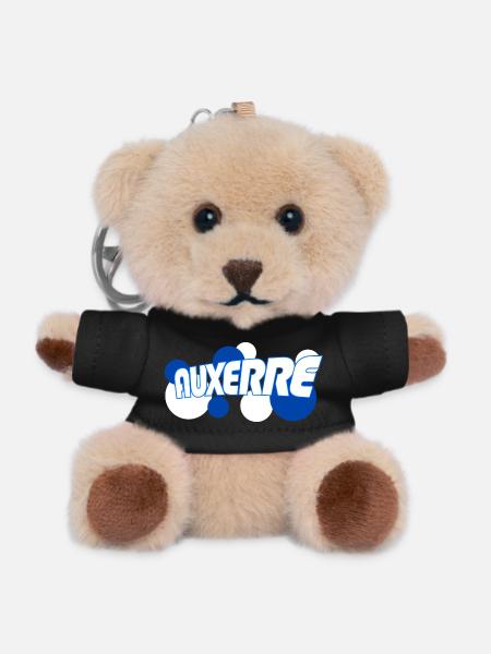 Auxerre Retro Typo Bleu - Porte-clés ourson - noir