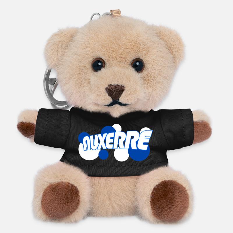 Auxerre Retro Typo Bleu - Porte-clés ourson - noir