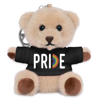 LGBT Pride Month - Pride. Rainbow Flag - Teddy Keyring - black - Front