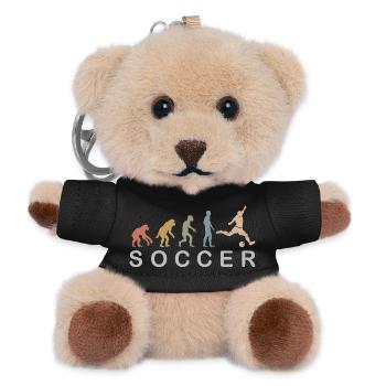 Fußball Evolution retro Farben Fußballer Symbol - Teddy Schlüsselanhänger - Schwarz - Vorne
