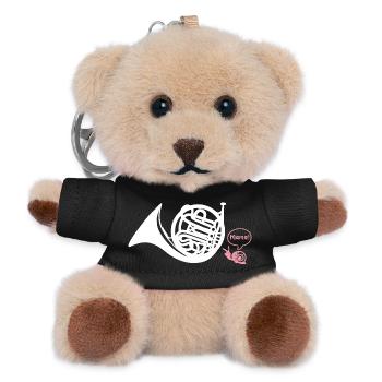 Waldhorn Hornist - Teddy Schlüsselanhänger - Schwarz - Vorne