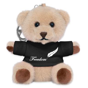 White feather and freedom - Teddy Keyring - black - Front