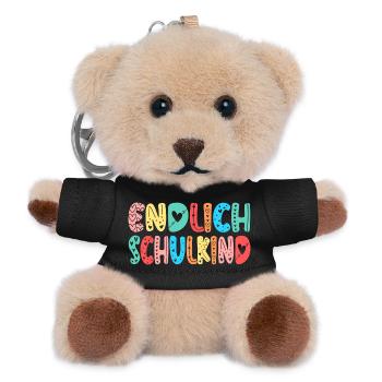 EINSCHULUNG ENDLICH SCHULKIND HERZ - Teddy Schlüsselanhänger - Schwarz - Vorne