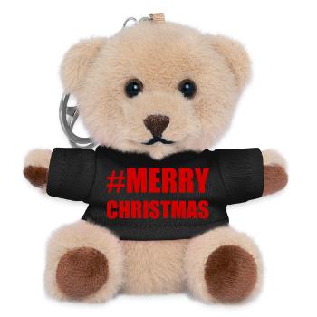 WEIHNACHTSMANN. WEIHNACHTEN. FROHE WEIHNACHTEN. FROHE WEIHNACHTEN - Teddy Schlüsselanhänger - Schwarz - Vorne