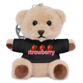 Strawberry - Teddy Keyring - black - Front