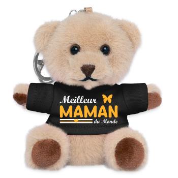 Best Mom In The World - Teddy Keyring - black - Front