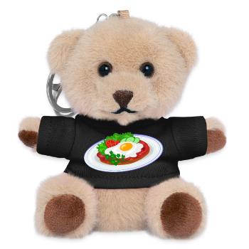 Traditional English breakfast - Teddy Keyring - black - Front