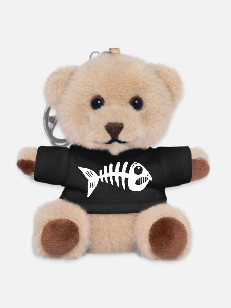 Fisch-Skelett - Teddy Schlüsselanhänger - Schwarz