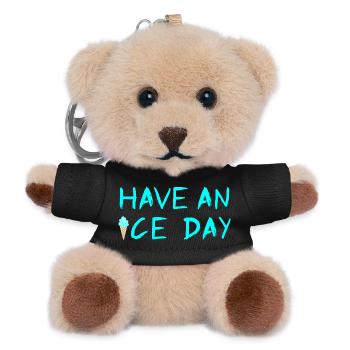 Eis Eiscreme coole Sprüche Sommerzeit Fan - Teddy Schlüsselanhänger - Schwarz - Vorne