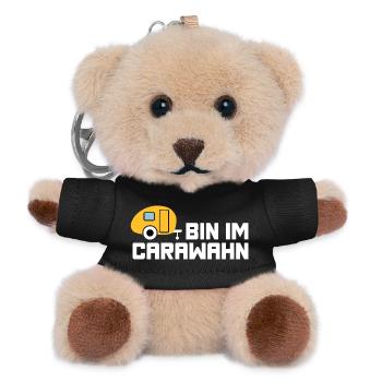 Caravane Caravane Camping cool dictons folie - Porte-clés ourson - noir - Devant