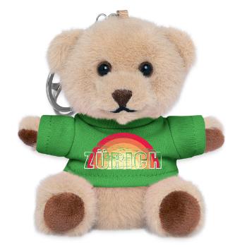 Zürich - Vintage Logo Sunset ZURICH - Teddy Schlüsselanhänger - Grün - Vorne
