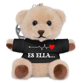 battement de cœur cœur amour illustration - Porte-clés ourson - noir - Devant