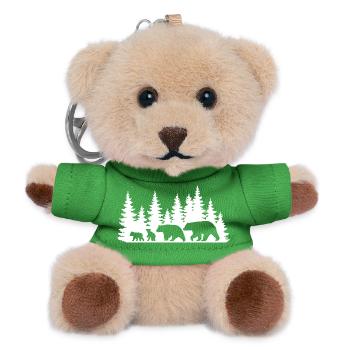 Silhouette Forest Wildlife Design - Teddy Keyring - green - Front