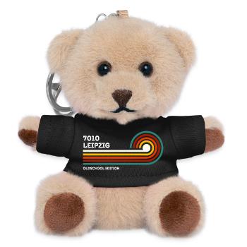 Leipzig Retro Shirt 7010 Postal Code Vintage - Teddy Keyring - black - Front