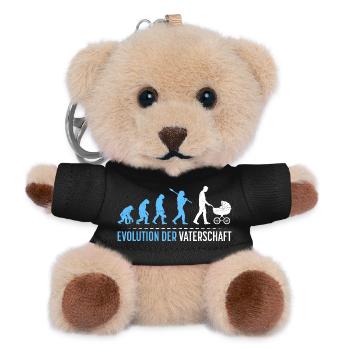 Werdender Vater EVOLUTION DER VATERSCHAFT Lustig - Teddy Schlüsselanhänger - Schwarz - Vorne