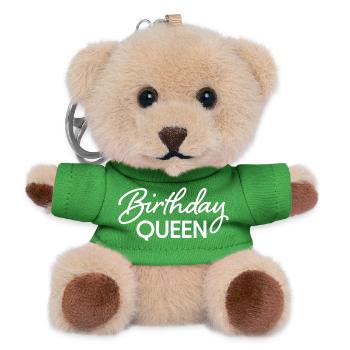 Birthday Queen - Teddy Keyring - green - Front