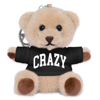 Crazy - Teddy Keyring - black - Front