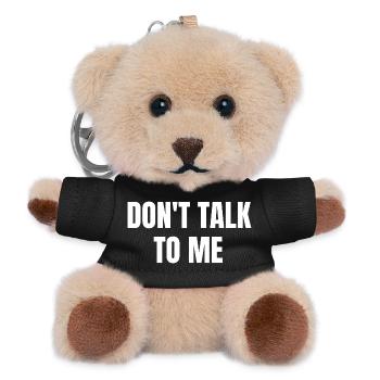 Don’t Talk To Me Introvert Spruch Lustig - Teddy Schlüsselanhänger - Schwarz - Vorne