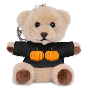 Kürbis Brüste Lustiges Halloween Kostüm - Teddy Schlüsselanhänger - Schwarz - Vorne