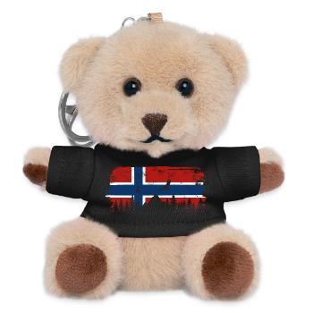 Norway Flag - Holiday Nature Gift - Teddy Keyring - black - Front