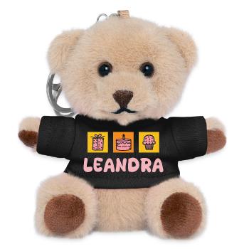 First name Leandra - Teddy Keyring - black - Front