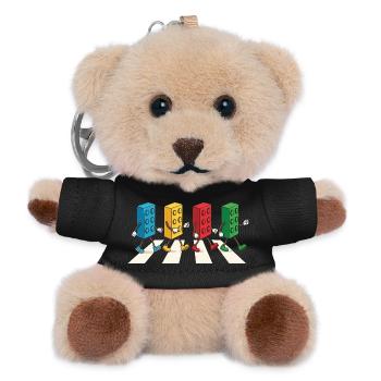 Zebra Made Of Bricks Creative Block Builder - Teddy Keyring - black - Front