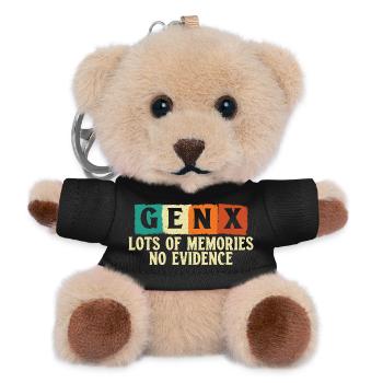 Gen X Memories No Evidence Funny Vintage Humor - Teddy Keyring - black - Front