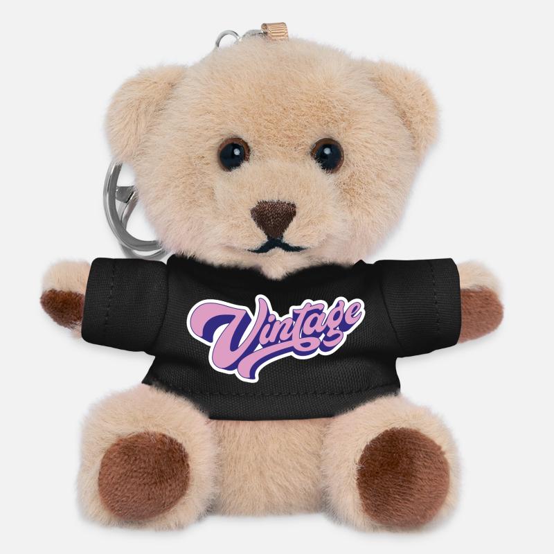 Vintage Rose - Porte-clés ourson - noir
