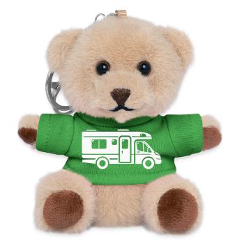 Wohnmobil Camping Kastenwagen Camper Caravan - Teddy Schlüsselanhänger - Grün - Vorne