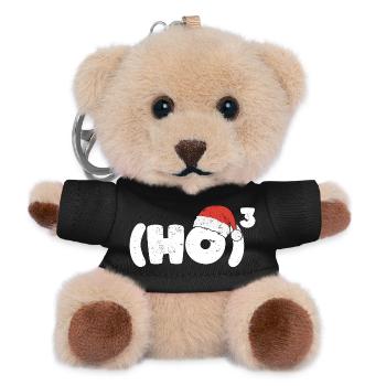 Ho Ho Ho Weihnachtsmann Hut Geschenk Vintage Weihnachten - Teddy Schlüsselanhänger - Schwarz - Vorne