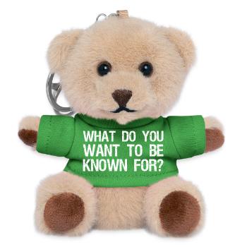 what do you want to be known for - Teddy Keyring - green - Front