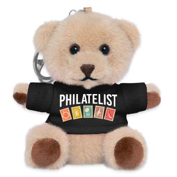 Stamp Collection Philatelist Stamps - Teddy Keyring - black - Front