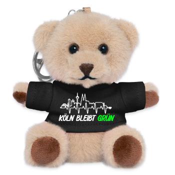 Koeln_bleibt_gruen_ _skyline - Teddy Keyring - black - Front