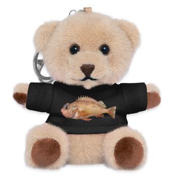 Poisson rouge - Porte-clés ourson - noir - Devant