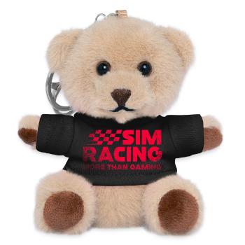 Sim Racing Neon-Kariertes Logo - Teddy Schlüsselanhänger - Schwarz - Vorne