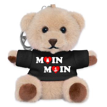 Moin Moin Herz für Hamburg - Teddy Schlüsselanhänger - Schwarz - Vorne