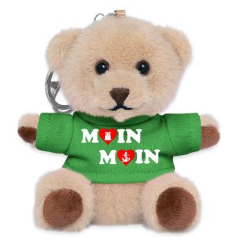 Moin Moin Herz für Hamburg - Teddy Schlüsselanhänger - Grün - Vorne