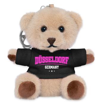 Düsseldorf Germany Typografie Pink - Teddy Schlüsselanhänger - Schwarz - Vorne