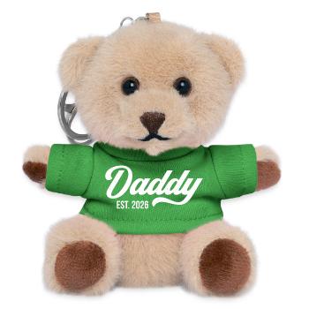 Daddy Est. 2026 - Teddy Keyring - green - Front