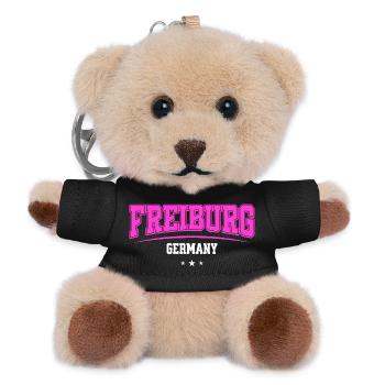 Freiburg Germany College lettering Pink Urban - Teddy Keyring - black - Front